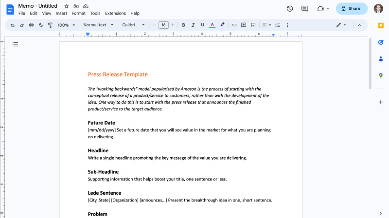 Google Docs Screenshot