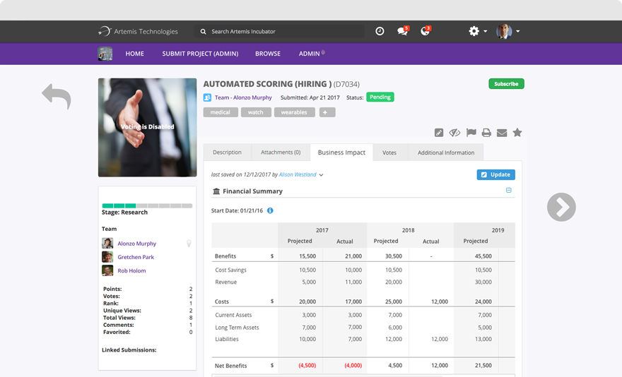 Impact Tracking Transform