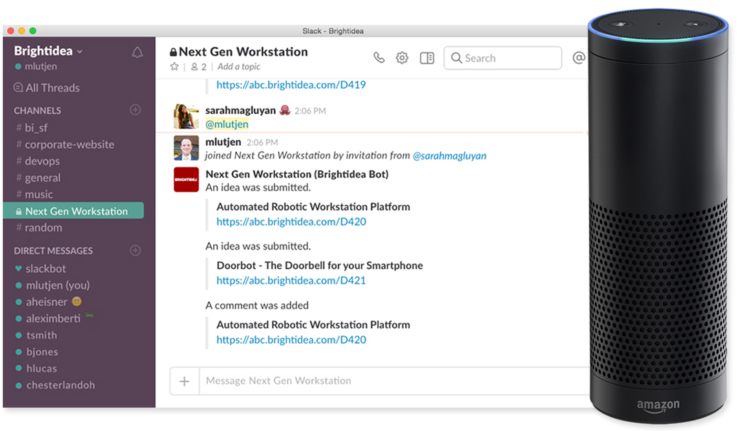 Brightidea Slack & Echo Integration