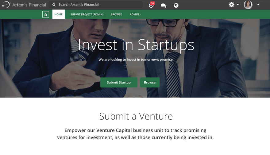 Venture Startup Microsite