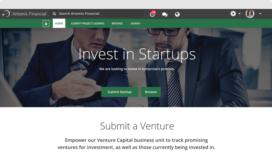 Venture Startup Microsite